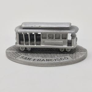 Vintage 1987 San Francisco Cable Car Spoontiques Pewter Collectible Statues